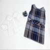 18 inch Doll Outfit-School Plaid Jumper Include Blouse and Hair Accessory/Add on Option: Sock and Shoe (Doll is not Included) (Dropped Waist Jumper,Sock,ShinyBlack Shoe, Plaid 57) view 3