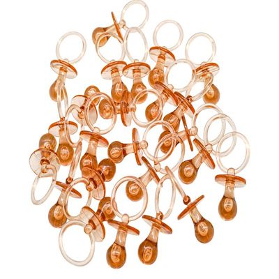 2.5" Baby Pacifier Party Favors, 36 Pieces, Gender Reveal Shower Decorations, Boy Girl Gender Neutral Table Scatter, DIY Party Games Decor (Tan)