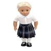 18 inch Doll Outfit-School Plaid Jumper Include Blouse and Hair Accessory/Add on Option: Sock and Shoe (Doll is not Included) (Pleated Skirt,Sock,ShinyBlack Shoe, Plaid 57) view 1