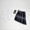 18 inch Doll Outfit-School Plaid Jumper Include Blouse and Hair Accessory/Add on Option: Sock and Shoe (Doll is not Included) (Pleated Skirt,Sock,ShinyBlack Shoe, Plaid 57) view 2