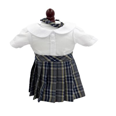 18 inch Doll Outfit-School Plaid Jumper Include Blouse and Hair Accessory/Add on Option: Sock and Shoe (Doll is not Included) (Pleated Skirt Only, Plaid 42)