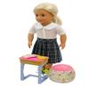 18 inch Doll Outfit-School Plaid Jumper Include Blouse and Hair Accessory/Add on Option: Sock and Shoe (Doll is not Included) (Pleated Skirt Only, Plaid 42) view 3