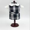 18 inch Doll Outfit-School Plaid Jumper Include Blouse and Hair Accessory/Add on Option: Sock and Shoe (Doll is not Included) (Dropped Waist Jumper,Sock,Matte Black Shoe, Plaid 80) view 3