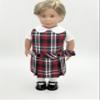 18 inch Doll Outfit-School Plaid Jumper Include Blouse and Hair Accessory/Add on Option: Sock and Shoe (Doll is not Included) (Dropped Waist Jumper Only, Plaid 69) view 3