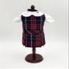 18 inch Doll Outfit-School Plaid Jumper Include Blouse and Hair Accessory/Add on Option: Sock and Shoe (Doll is not Included) (Dropped Waist Jumper,Sock,Matte Black Shoe, Plaid 36) view 3