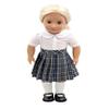 18 inch Doll Outfit-School Plaid Jumper Include Blouse and Hair Accessory/Add on Option: Sock and Shoe (Doll is not Included) (Pleated Skirt,Sock,Matte Black Shoe, Plaid 42) view 1