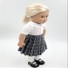 18 inch Doll Outfit-School Plaid Jumper Include Blouse and Hair Accessory/Add on Option: Sock and Shoe (Doll is not Included) (Pleated Skirt,Sock,Matte Black Shoe, Plaid 42) view 4