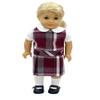 18 inch Doll Outfit-School Plaid Jumper Include Blouse and Hair Accessory/Add on Option: Sock and Shoe (Doll is not Included) (Dropped Waist Jumper,Sock,ShinyBlack Shoe, Plaid 54) view 1