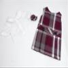 18 inch Doll Outfit-School Plaid Jumper Include Blouse and Hair Accessory/Add on Option: Sock and Shoe (Doll is not Included) (Dropped Waist Jumper,Sock,ShinyBlack Shoe, Plaid 54) view 3