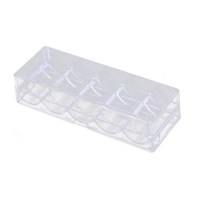 Garneck 1 x Acrylic Poker Chips Organiser with Lid Transparent Storage Box for Chips for Game and Parties, Stable and for Tidy Storage