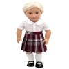 18 inch Doll Outfit-School Plaid Jumper Include Blouse and Hair Accessory/Add on Option: Sock and Shoe (Doll is not Included) (Pleated Skirt,Sock,ShinyBlack Shoe, Plaid 54) view 1