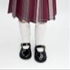 18 inch Doll Outfit-School Plaid Jumper Include Blouse and Hair Accessory/Add on Option: Sock and Shoe (Doll is not Included) (Pleated Skirt,Sock,ShinyBlack Shoe, Plaid 54) view 4