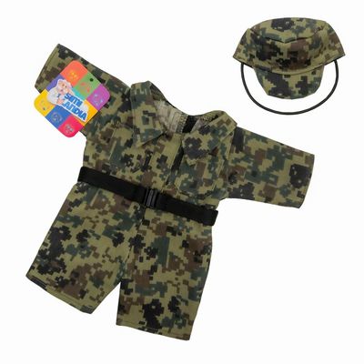 Dr. Simi Military Costume Plush Toy Accessory Outfit with Hat/Soft Textile Clothing for Dr. Simi/Handmade Costume/Collectible Toy Clothes