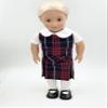 18 inch Doll Outfit-School Plaid Jumper Include Blouse and Hair Accessory/Add on Option: Sock and Shoe (Doll is not Included) (Dropped Waist Jumper Only, Plaid 36) view 2