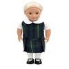 18 inch Doll Outfit-School Plaid Jumper Include Blouse and Hair Accessory/Add on Option: Sock and Shoe (Doll is not Included) (Dropped Waist Jumper,Sock,ShinyBlack Shoe, Plaid 83) view 1