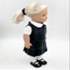 18 inch Doll Outfit-School Plaid Jumper Include Blouse and Hair Accessory/Add on Option: Sock and Shoe (Doll is not Included) (Dropped Waist Jumper,Sock,ShinyBlack Shoe, Plaid 83) view 4