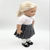 18 inch Doll Outfit-School Plaid Jumper Include Blouse and Hair Accessory/Add on Option: Sock and Shoe (Doll is not Included) (Pleated Skirt,Sock,ShinyBlack Shoe, Plaid 42) view 2