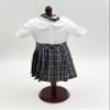 18 inch Doll Outfit-School Plaid Jumper Include Blouse and Hair Accessory/Add on Option: Sock and Shoe (Doll is not Included) (Pleated Skirt,Sock,ShinyBlack Shoe, Plaid 42) view 3