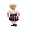 18 inch Doll Outfit-School Plaid Jumper Include Blouse and Hair Accessory/Add on Option: Sock and Shoe (Doll is not Included) (Pleated Skirt,Sock,Matte Black Shoe, Plaid 54) view 1