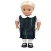 18 inch Doll Outfit-School Plaid Jumper Include Blouse and Hair Accessory/Add on Option: Sock and Shoe (Doll is not Included) (Dropped Waist Jumper,Sock,Matte Black Shoe, Plaid 83) view 1
