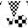 100Ft Checkered Flag Banner, Race Car Themed Birthday Party Decorations Supplies, Black and White Checkered Pennant Racing Banner view 3