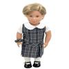 18 inch Doll Outfit-School Plaid Jumper Include Blouse and Hair Accessory/Add on Option: Sock and Shoe (Doll is not Included) (Dropped Waist Jumper,Sock,ShinyBlack Shoe, Plaid 42) view 1