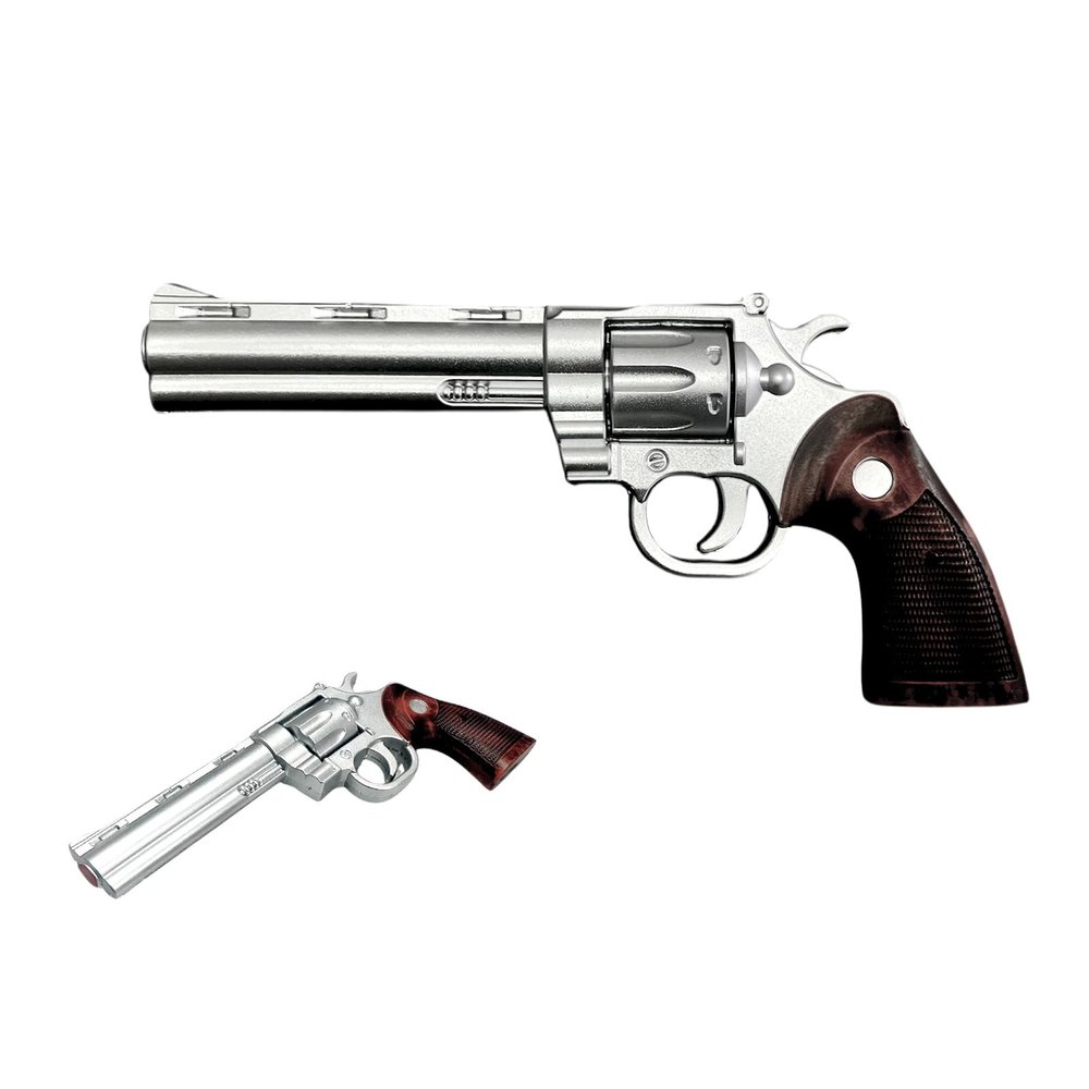 Colt Python Foam Replica Revolver 11.5 PU Foam Cosplay Prop Iconic Snake Gun from Movies, Games & Anime Halloween Collections (Silver)