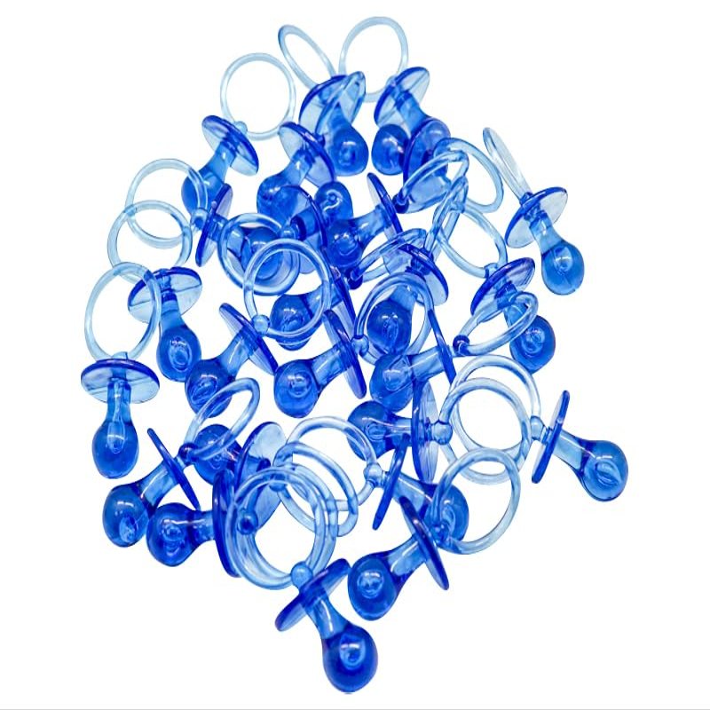 2.5" Baby Pacifier Party Favors, 36 Pieces, Gender Reveal Shower Decorations, Boy Girl Gender Neutral Table Scatter, DIY Party Games Decor (Royal Blue)