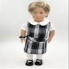 18 inch Doll Outfit-School Plaid Jumper Include Blouse and Hair Accessory/Add on Option: Sock and Shoe (Doll is not Included) (Dropped Waist Jumper Only, Plaid 80) view 2