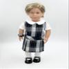 18 inch Doll Outfit-School Plaid Jumper Include Blouse and Hair Accessory/Add on Option: Sock and Shoe (Doll is not Included) (Dropped Waist Jumper Only, Plaid 80) view 3