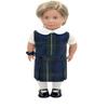 18 inch Doll Outfit-School Plaid Jumper Include Blouse and Hair Accessory/Add on Option: Sock and Shoe (Doll is not Included) (Dropped Waist Jumper,Sock,ShinyBlack Shoe, Plaid 55) view 1