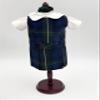 18 inch Doll Outfit-School Plaid Jumper Include Blouse and Hair Accessory/Add on Option: Sock and Shoe (Doll is not Included) (Dropped Waist Jumper,Sock,ShinyBlack Shoe, Plaid 55) view 4