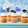 2025 Graduation Cupcake Toppers Glitter Diploma Done Grad Cap Cupcake Toppers Decoration for Class of 2025 Celebrate Graduation Theme Party Supplies view 4