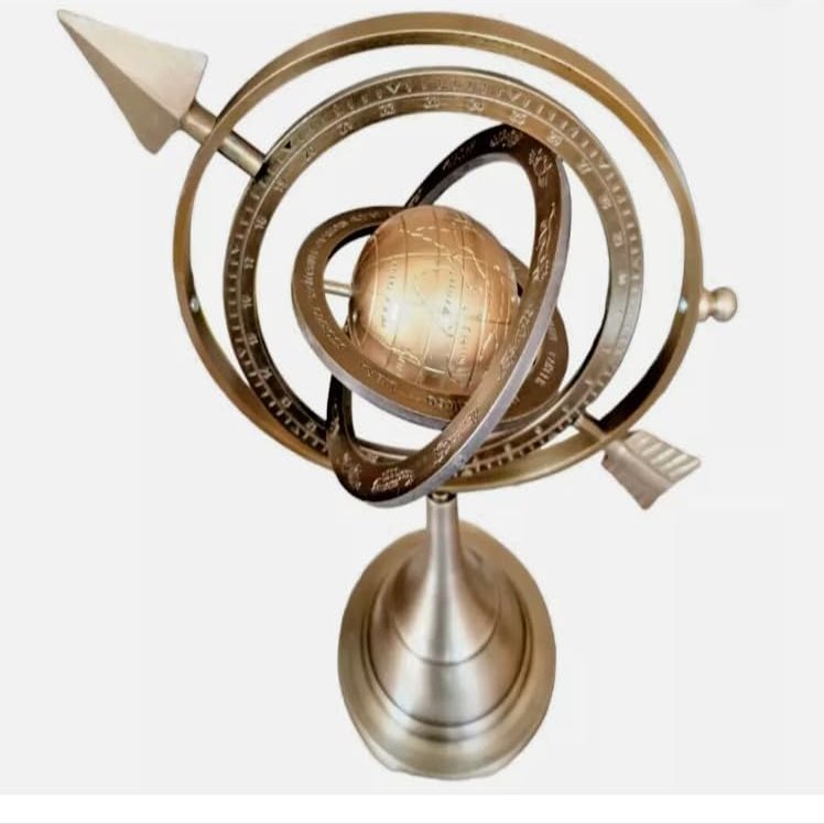 Antique Bronze Finish Decorative Armillary Sphere Globe with Arrow Desktop Stand 10 Inches Best Gift Item