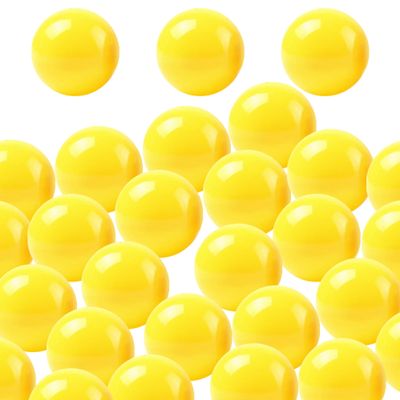Lottery Balls, 50pcs Bingo Balls Hollow Lottery Balls Smooth Vibrant Raffle Balls Round Lottery Balls for Party Game, Balls Only, Yellow