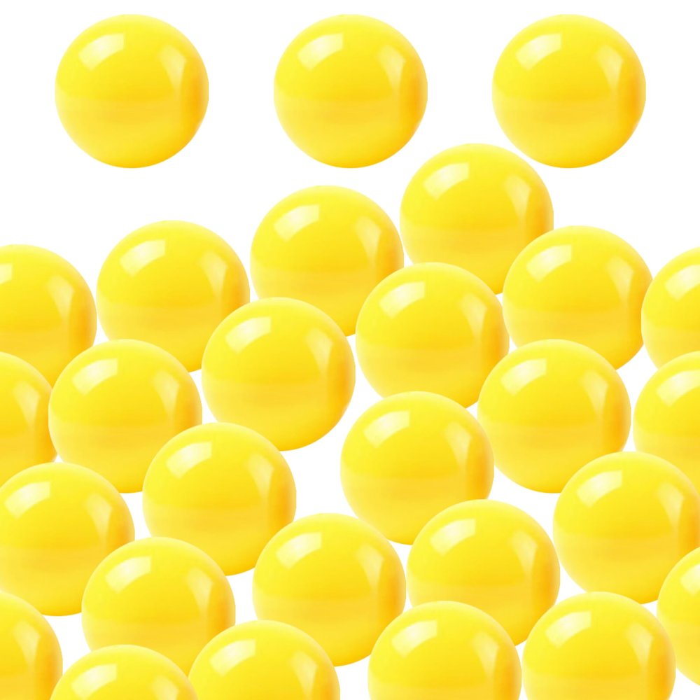 Lottery Balls, 50pcs Bingo Balls Hollow Lottery Balls Smooth Vibrant Raffle Balls Round Lottery Balls for Party Game, Balls Only, Yellow