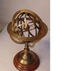 Brass Armillary Sphere Globe with Wooden Base Decorative Astronomical Instrument 8 inches Best Gift Item view 2