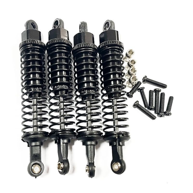 4Pcs Metal Oil Shock Absorber Damper for LAEGENDARY BEZGAR 1/12 1/16 RC Car Upgrade Parts Accessories(Black)
