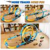 LILYBUDS Toy Car Race Track Set for Boys Kids Age 3-5 4-7, Race Tracks with 4 High-Speed Pull Back Race Cars and Crash Zones, Christmas Halloween Birthdays Gifts Toys for Boys Kids 4-6 8-12 Years Old view 2