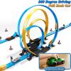 LILYBUDS Toy Car Race Track Set for Boys Kids Age 3-5 4-7, Race Tracks with 4 High-Speed Pull Back Race Cars and Crash Zones, Christmas Halloween Birthdays Gifts Toys for Boys Kids 4-6 8-12 Years Old view 4