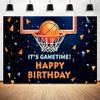 10X8ft Basketball Happy Birthday Backdrop Decorations Banner Boy Basketball Sport Theme Party Happy Birthday Home Indoor Banner Sports Theme Photography Background view 1