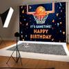 10X8ft Basketball Happy Birthday Backdrop Decorations Banner Boy Basketball Sport Theme Party Happy Birthday Home Indoor Banner Sports Theme Photography Background view 2