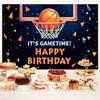 10X8ft Basketball Happy Birthday Backdrop Decorations Banner Boy Basketball Sport Theme Party Happy Birthday Home Indoor Banner Sports Theme Photography Background view 3