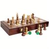 20" Extra Large Folding Chess Set - Walnut Wood Board & Weighted PVC Pieces - Portable Tournament Game for Adults, Travel, Gifts (Perfect for Beginners & Adults) view 1