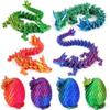 JOD 4PCS 3D Printed Dragon Eggs with Dragon Inside  Articulated Fidget Toys, Easter Dragon Eggs, Mystery Surprise Easter Eggs for Kids, Unique 3D Printed Animals, Home Decor and Gift Set(A) view 1