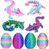 JOD 4PCS 3D Printed Dragon Eggs with Dragon Inside Articulated Fidget Toys, Easter Dragon Eggs, Mystery Surprise Easter Eggs for Kids, Unique 3D Printed Animals, Home Decor and Gift Set(C) view 1