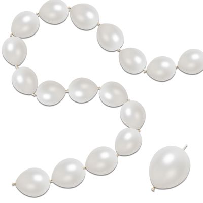 100 Pcs Quick Link Balloons White Metallic 6 inch, Latex Linking Balloons Pearl White for Balloon Wall/Arches/Chains, Birthday Party Wedding Anniversary Graduation Arch Party Decor