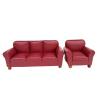1/12 Scale Furniture Miniature Scene Retro Round Table & Sofa Dollhouse Accessory Scene Decoration, Dollhouse Accessories Furniture, Miniature Toy Furnishing (Red Sofa (Seats 1)) view 2