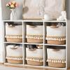 6 Pack Storage Basket for Shelves, Boho Cotton Rope Storage Bins with Heavy Tassel, Shelf Baskets Large Woven Baskets for Organizing, Cube Organizer Bins, Baby Laundry Basket for Clothes, Toys, Pets view 3