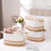 3 Pack Storage Basket for Shelves, Boho Cotton Rope Storage Bins with Heavy Tassel, Shelf Baskets Large Woven Baskets for Organizing, Cube Organizer Bins, Baby Laundry Basket for Clothes, Toys, Pets view 2